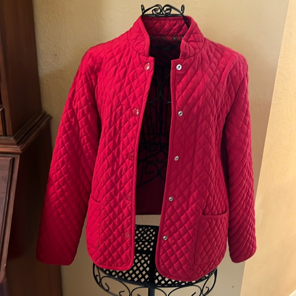 Liz Claiborne-Red Quilted Jacket-Size-10
